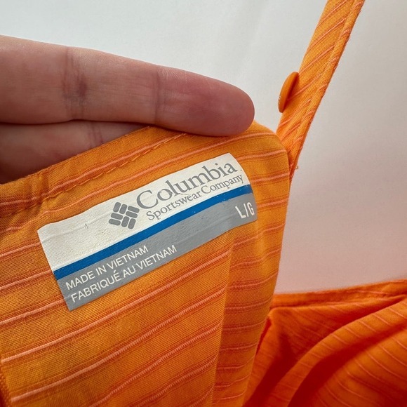 Columbia Orange Printed Wide Strap Square Neck Pocket Casual Sundress Size Large - Picture 8 of 15
